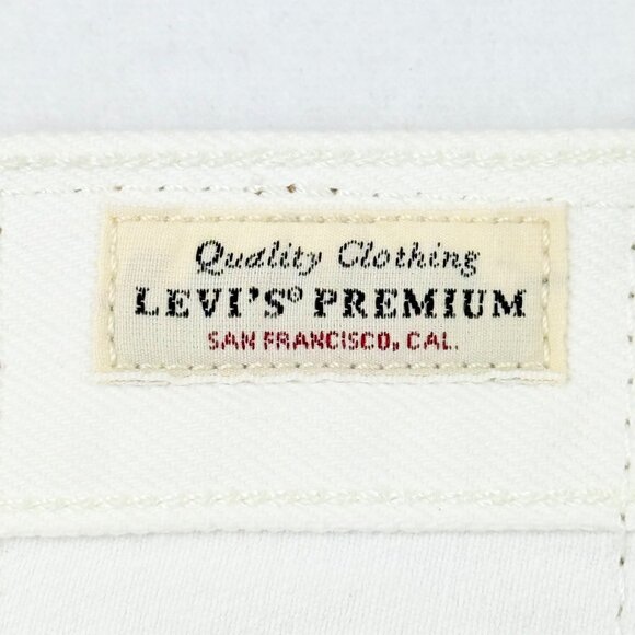 Levis 501 Women Original Straight Button White Denim Crop Jeans 29x26 Cotton NWT - Picture 7 of 14